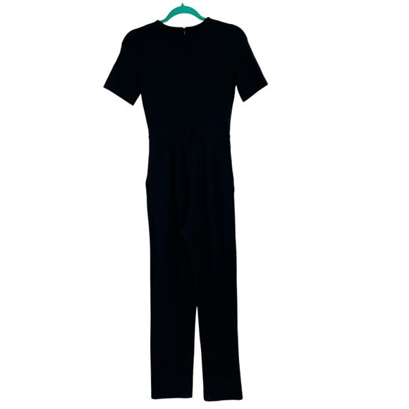 & Other Stories Tailored Jumpsuit Lace-Up Neckline Short Sleeve Black Size US 4 - Picture 5 of 12